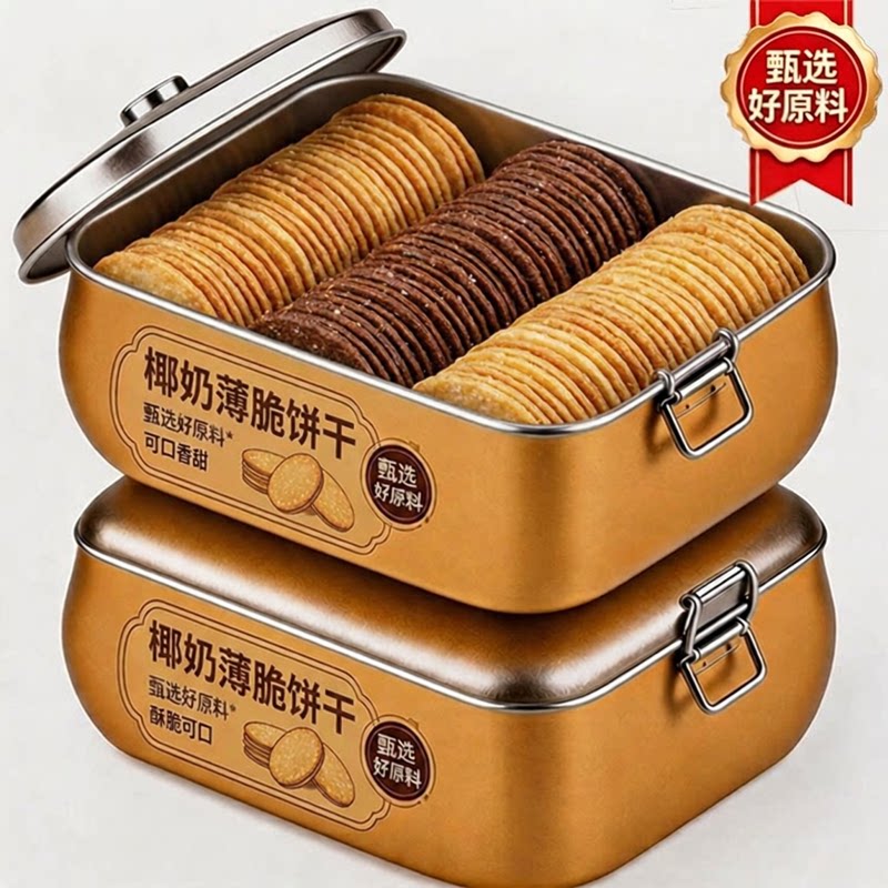 正宗椰奶薄脆饼干独立包装官方旗舰店早餐巧克力薄饼干休闲零食