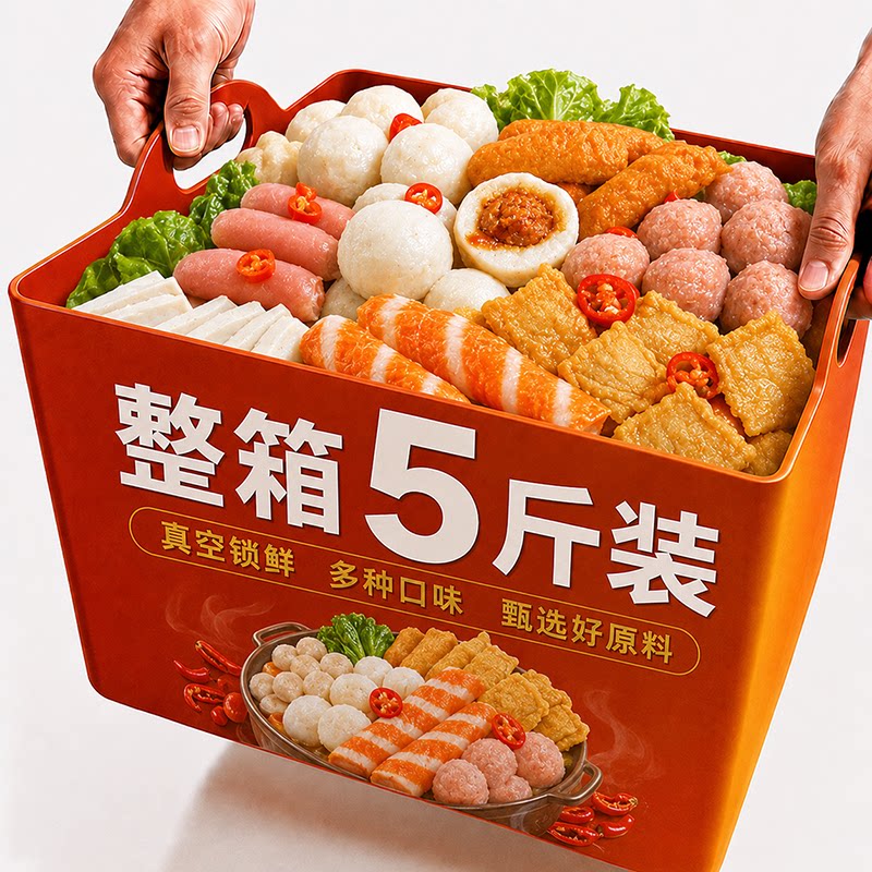 火锅丸子组合装官方旗舰店鱼丸豆腐关东煮麻辣烫烧烤食材批发年货