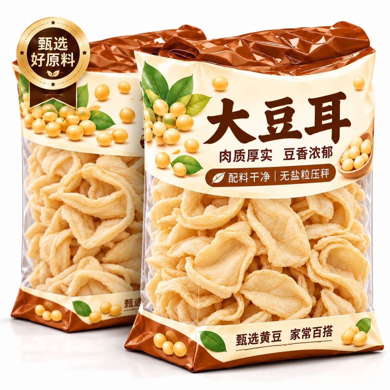 大豆耳无盐粒大豆素肉豆制品豆皮素鸡翅蛋白肉豆干火锅食材凉拌菜