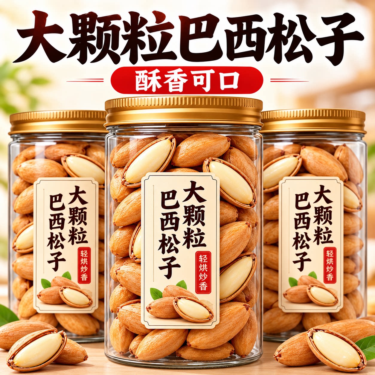 2026新货巴西松子特级超大手剥原味大颗粒坚果零食官方旗舰店正品