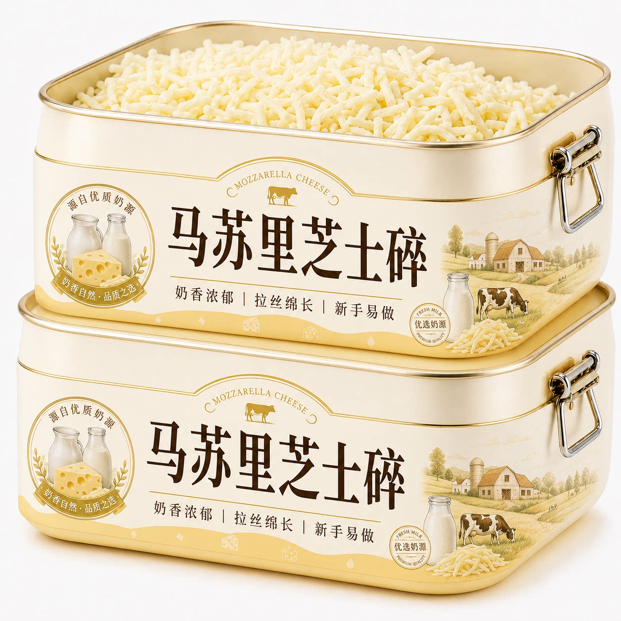 马苏里拉芝士碎专用儿童无添加奶酪条片披比萨家用烘焙官方旗舰店图片
