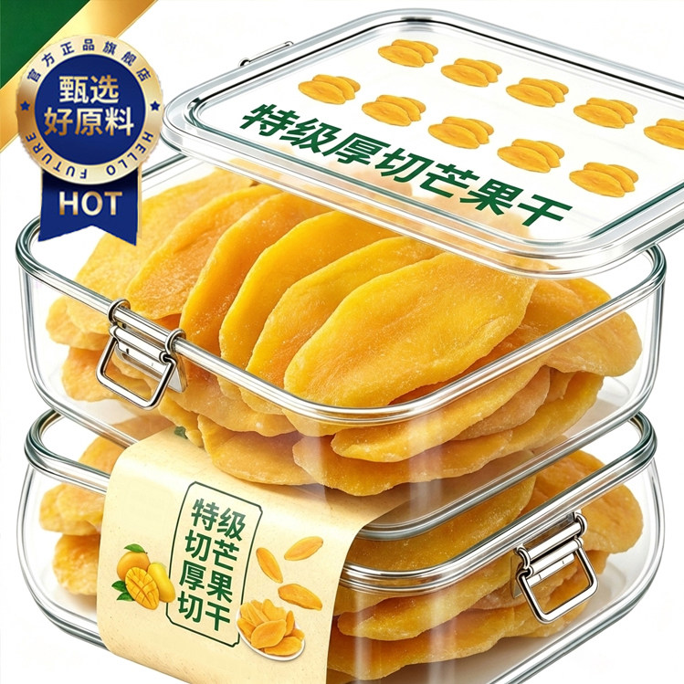 特级芒果干无添加厚切蜜饯果干果脯健康新货休闲零食官方旗舰店