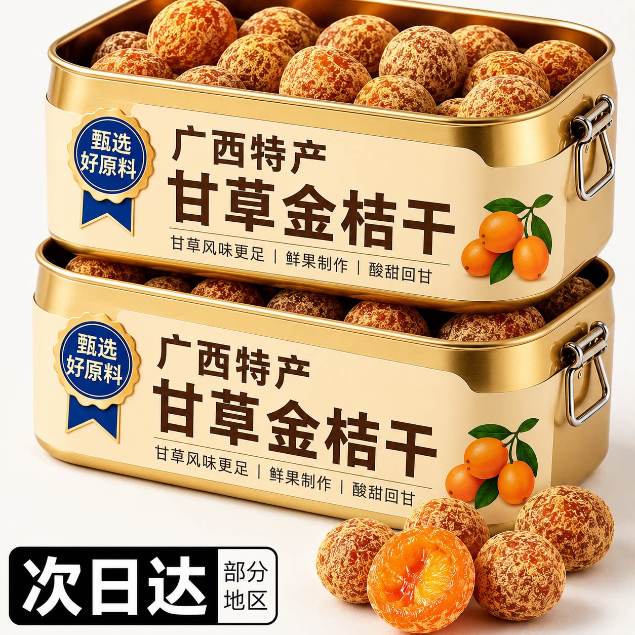 特级甘草金桔正宗官方旗舰店广西特产金桔干橘子干无糖精蜜饯零食