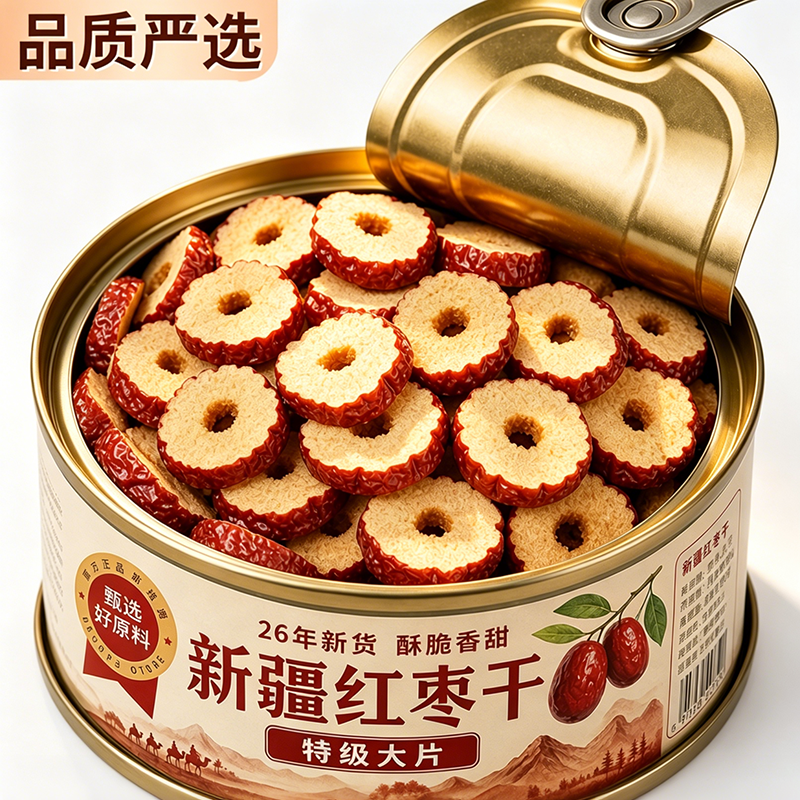 新疆特级无核红枣片干正品官方旗舰店若羌红枣泡水泡茶专用商用