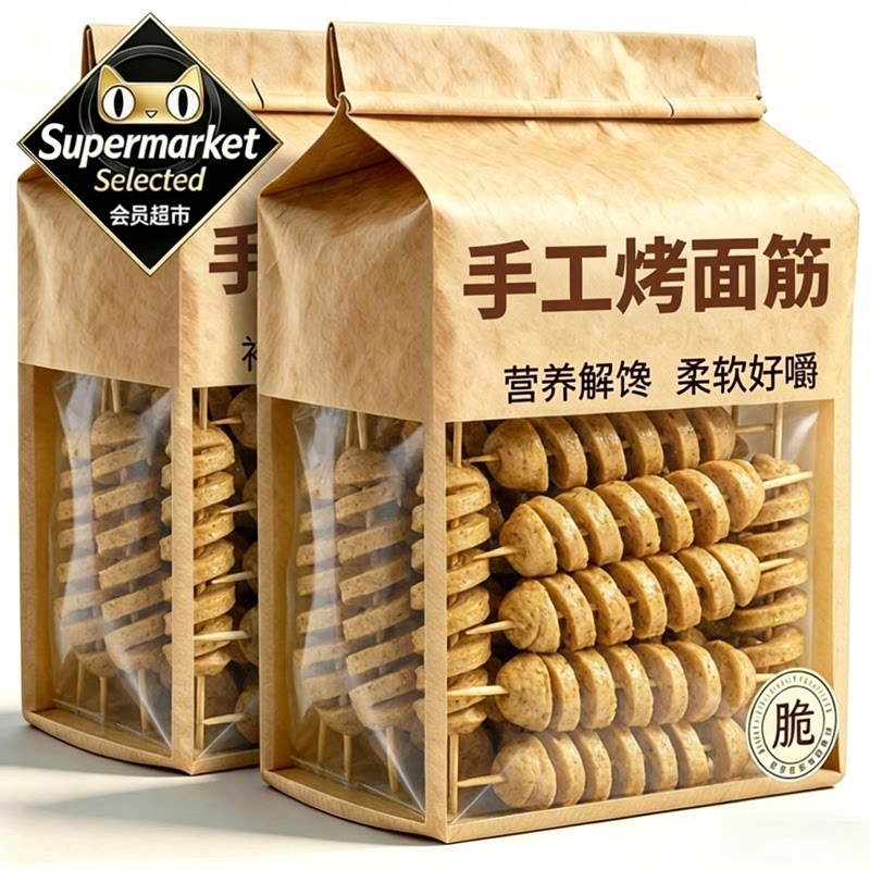 儿童烧烤面筋串冷冻半成品鲜面筋头素食炸串烧烤专用官方旗舰店
