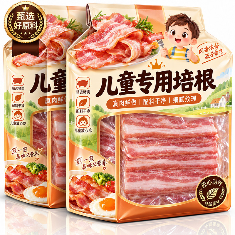 培根原切烟熏厚切培根三明治陪根片专用营养早餐配菜官方旗舰店