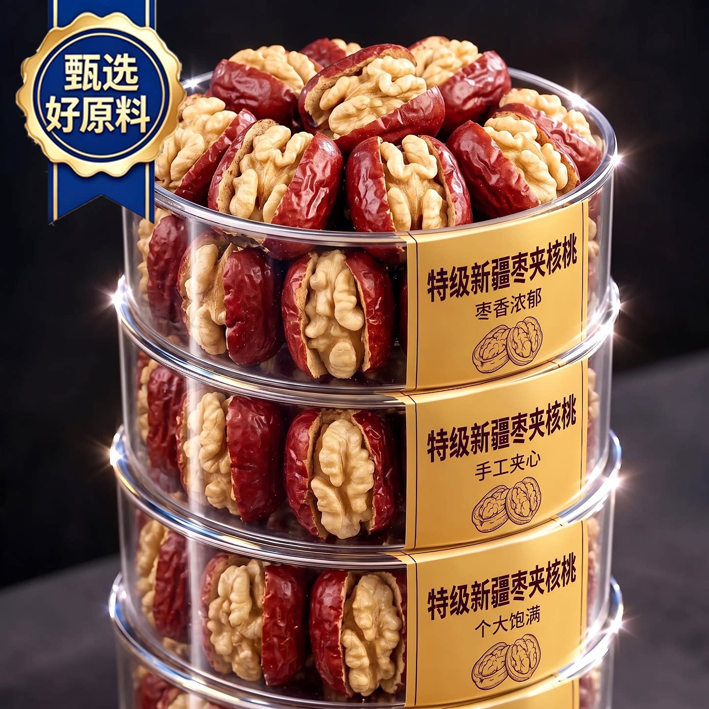 枣夹核桃仁独立小包装新疆特产灰枣红枣官方旗舰店去核无核孕妇
