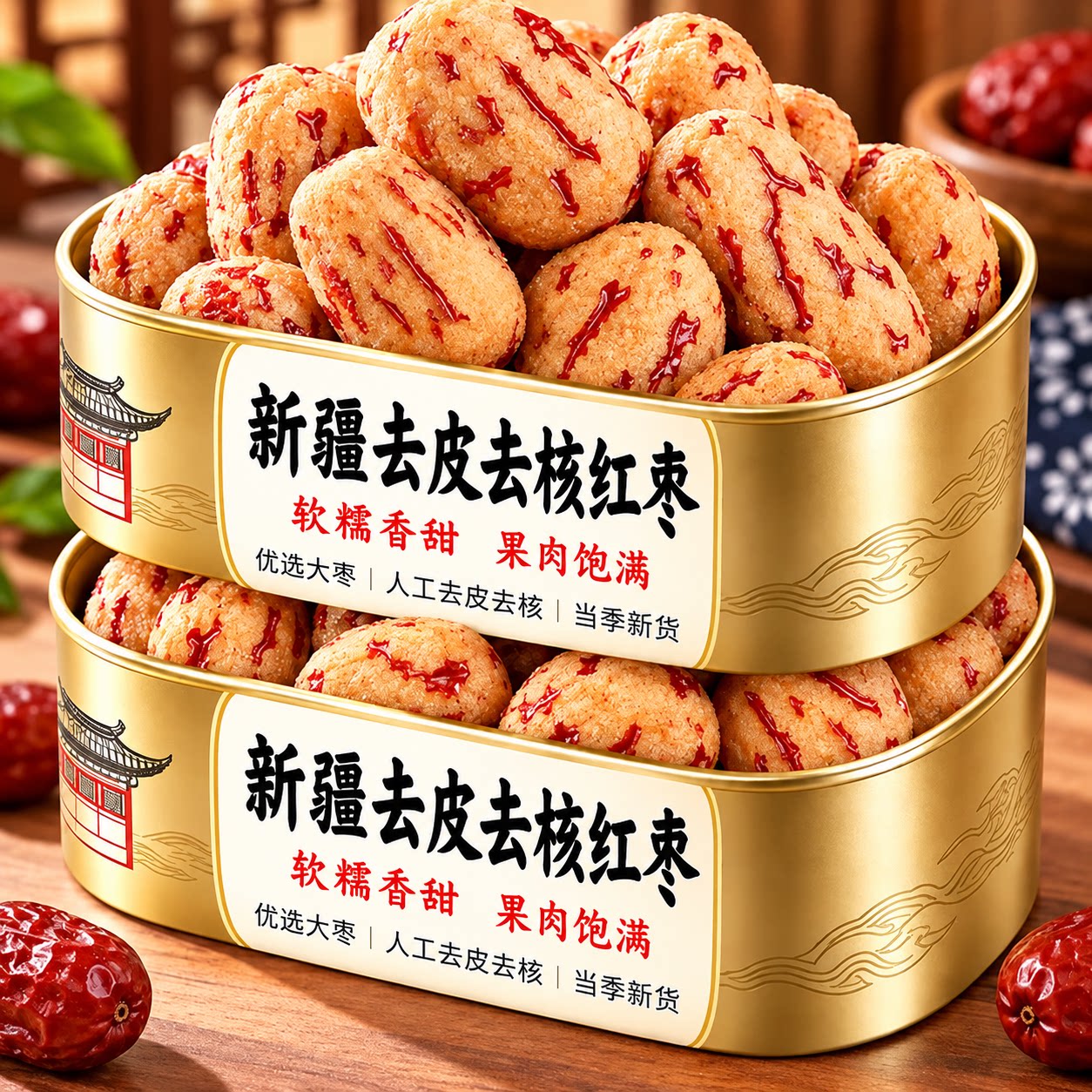 特级新疆特产去皮去核红枣官方旗舰店正品无核红枣大枣无皮新鲜