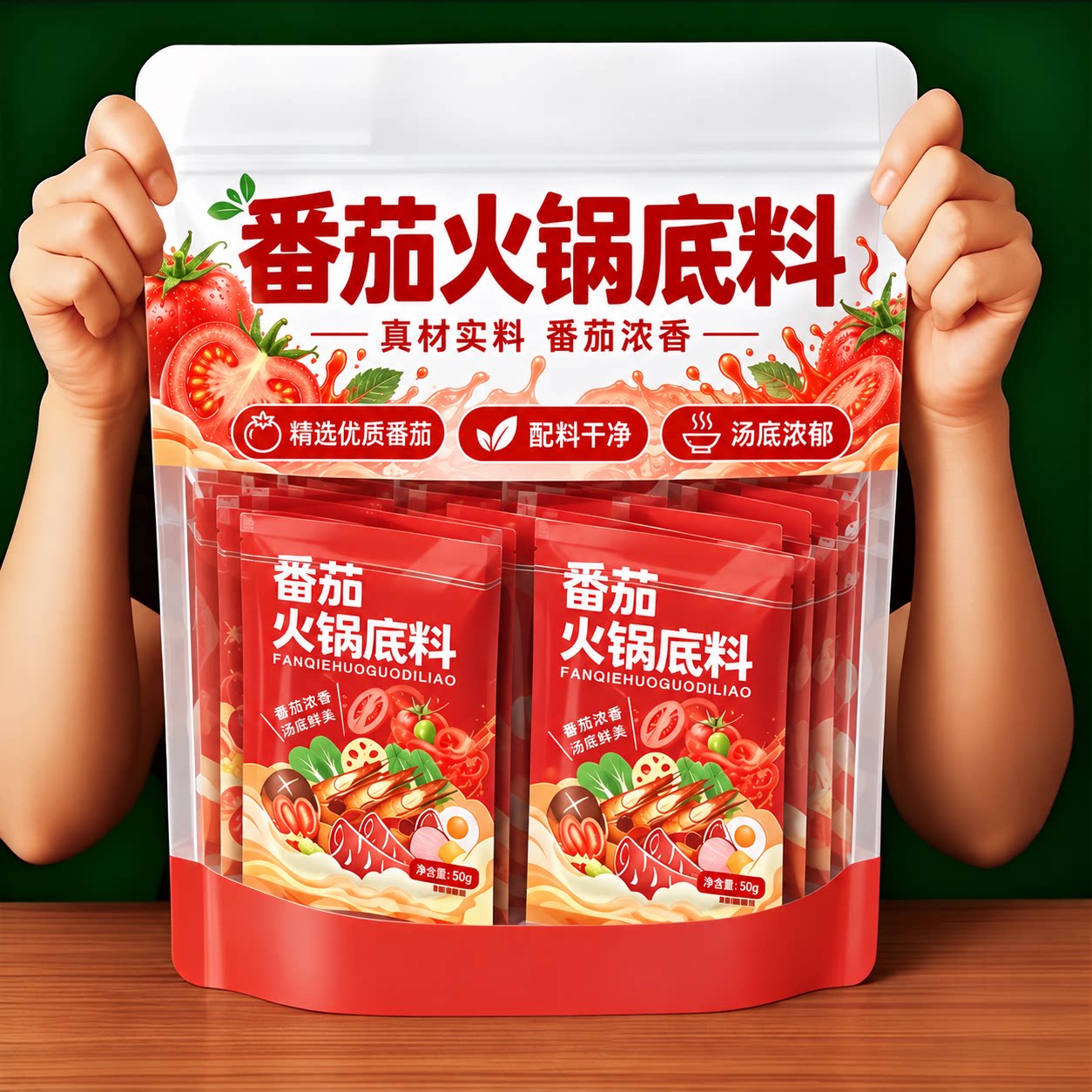 正宗番茄火锅底料不辣清汤锅底家用小包装可喝汤番茄浓汤料旗舰店