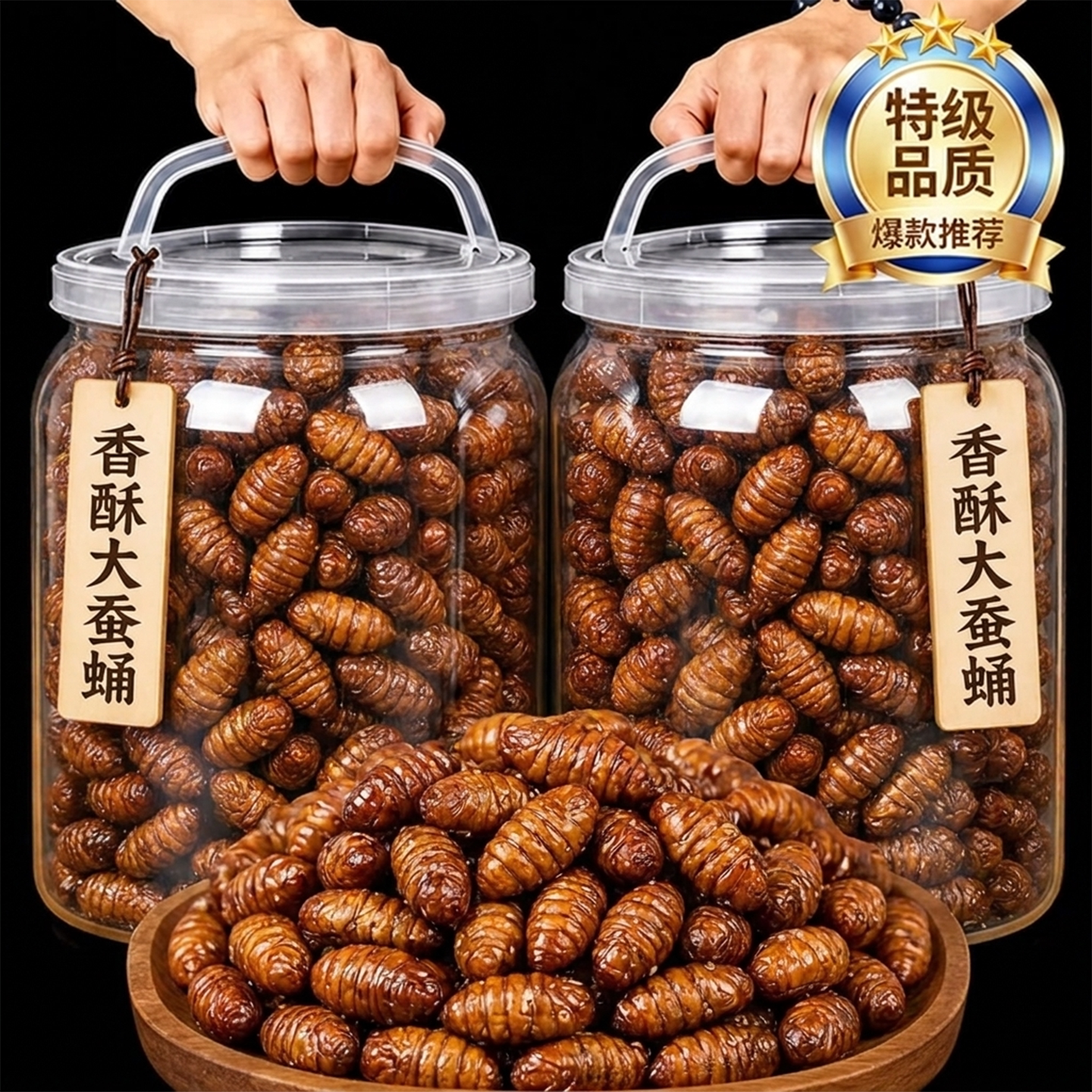 【东北特产】香酥蚕蛹官方旗舰店开袋即食正品山东特产蝉蛹下酒菜图片
