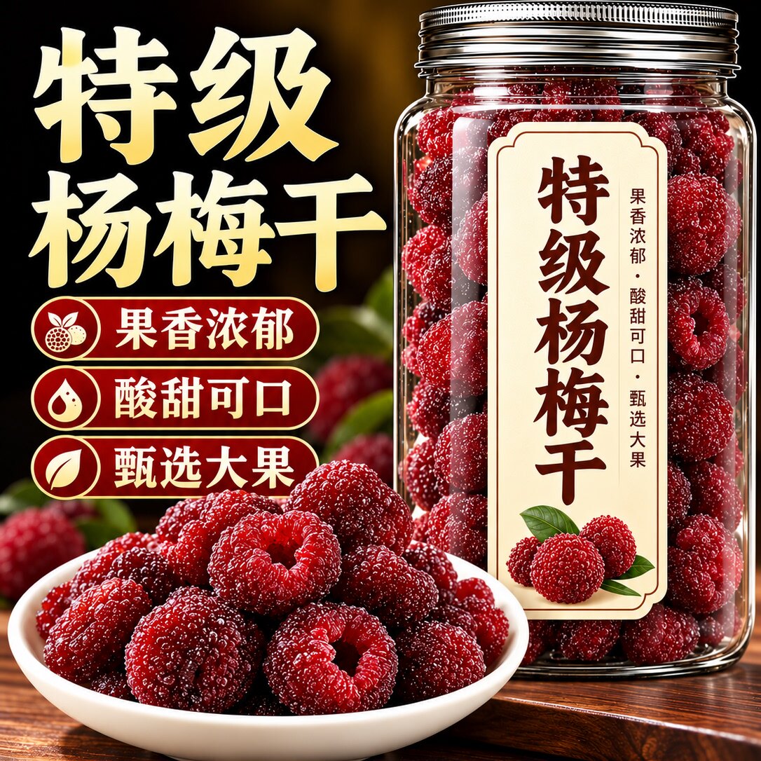 浙江仙居东魁杨梅干官方旗舰店农家自晒泡酒专用酸甜杨梅孕妇小吃