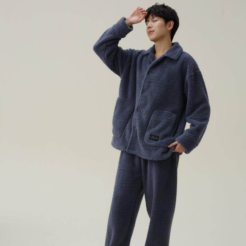 秋冬新款珊瑚绒睡衣套装