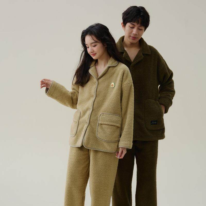 秋冬新款珊瑚绒睡衣套装