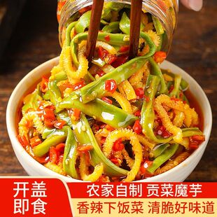 魔芋贡菜神器下饭菜香辣爽嘎嘣脆素毛肚网红小零食剁辣椒拌饭面酱