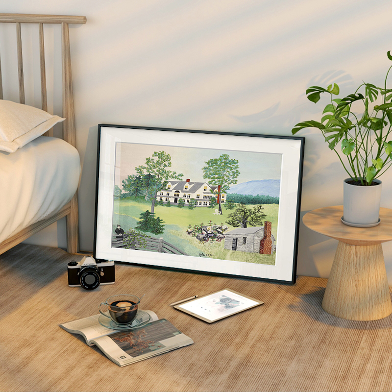 小清新美式田园风景餐厅装饰画摩西奶奶挂画温馨系客厅卧室壁画图片