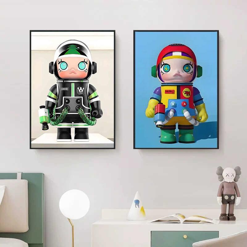 泡泡玛特MOLLY装饰画客厅卧室床头玄关餐厅墙面摆画卡通潮流挂画图片