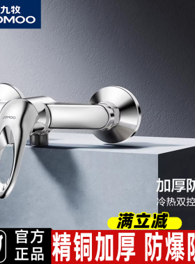 九牧精铜冷热混水阀热水器淋浴龙头花洒开关沐双联浴室洗澡35076