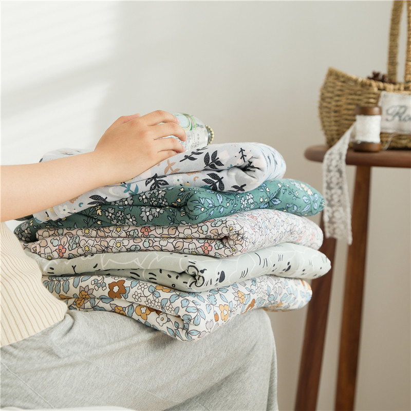 田园风小碎花床单单件针织棉印花双人家用被单文艺少女棉床单