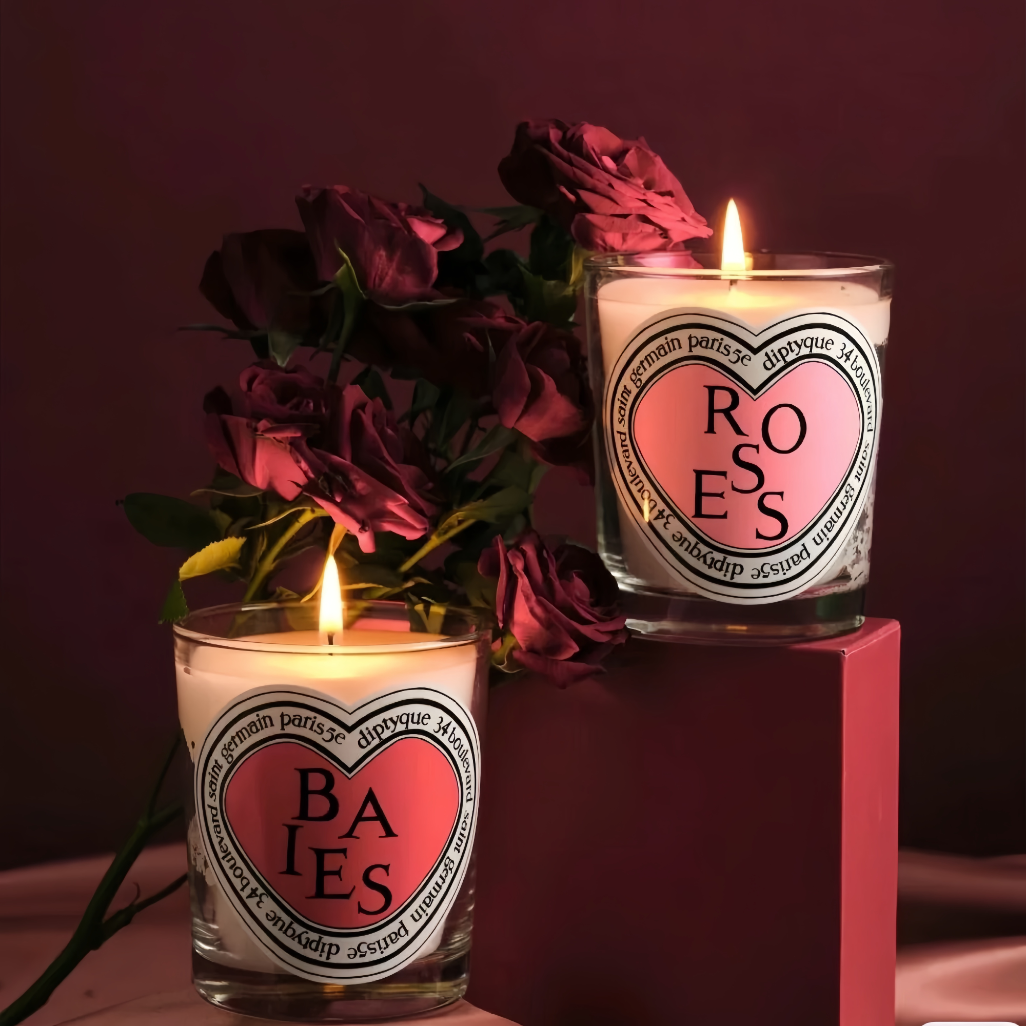 Diptyque蒂普提克 情人节限定香薰蜡烛 玫瑰浆果洋蓟洋甘菊荔枝