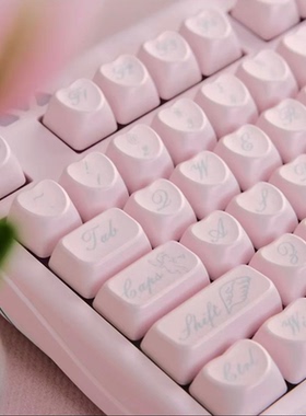 RECCAZR雷咖泽洛可可天使键帽热升华工艺PBT材质键帽幻彩珠光粉色