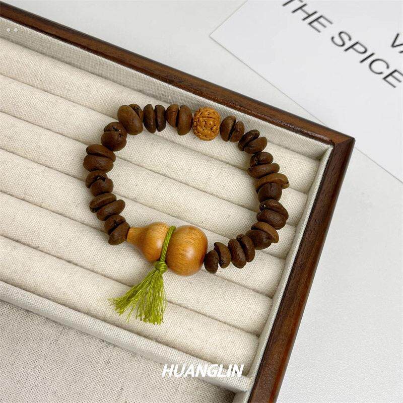 咖啡豆很醒脑手作串珠百搭男款手串女生小众设计趣萌搞怪情侣手錬