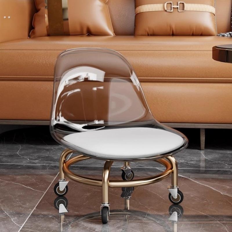 小凳子家用矮凳创意万向轮板凳网红滑轮移动靠背懒人凳儿童换鞋凳