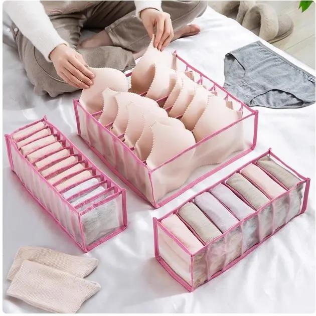 内衣内裤袜子收纳盒神器抽屉内衣裤分隔家用抽屉收纳盒式整理格布