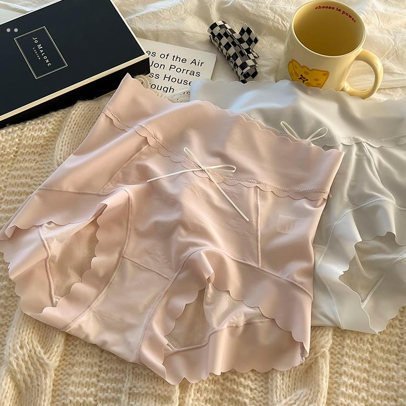 高腰内裤女夏季薄款冰丝无痕收腹提臀大尺码胖mm性感蕾丝女士三角