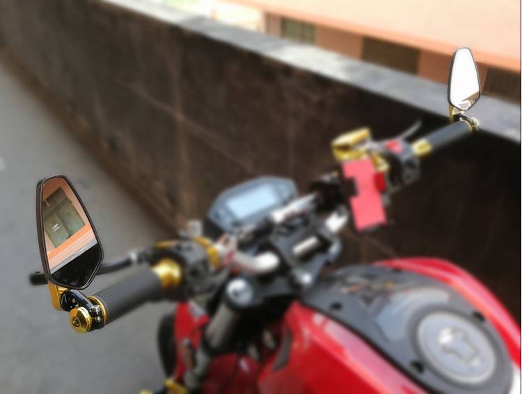 摩托车电动车银钢小怪兽 MSX125改装复古手把倒车镜反光镜后视镜