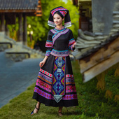 广西壮族少数民族服装 女成人舞蹈演出服衣服土家族瑶族表演服饰