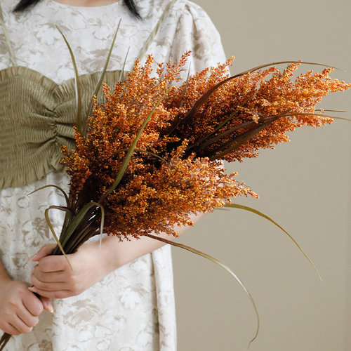 仿真花配叶餐桌摆放装饰干花花束
