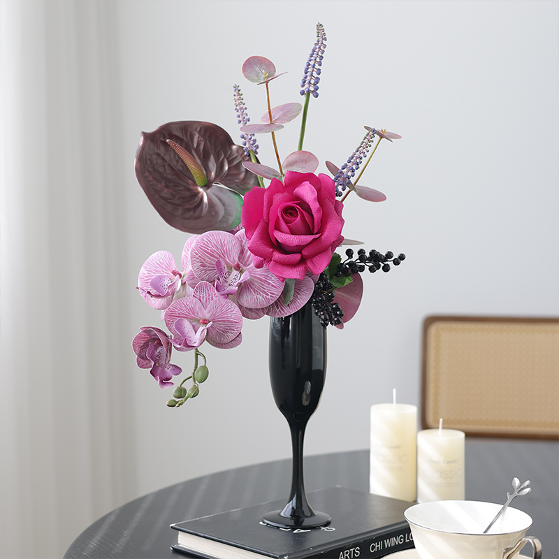 轻奢高档仿真蝴蝶兰花束摆件客厅