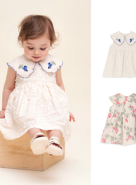 女童连衣裙夏款北欧洋气新款2026儿童葡萄印花裙女宝宝时尚公主裙