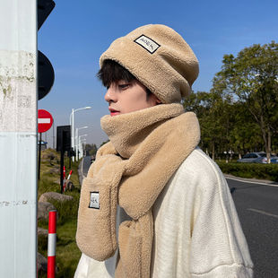 帽子围巾一体男冬天韩版潮学生保暖加绒男士冬季围脖加厚男款秋冬
