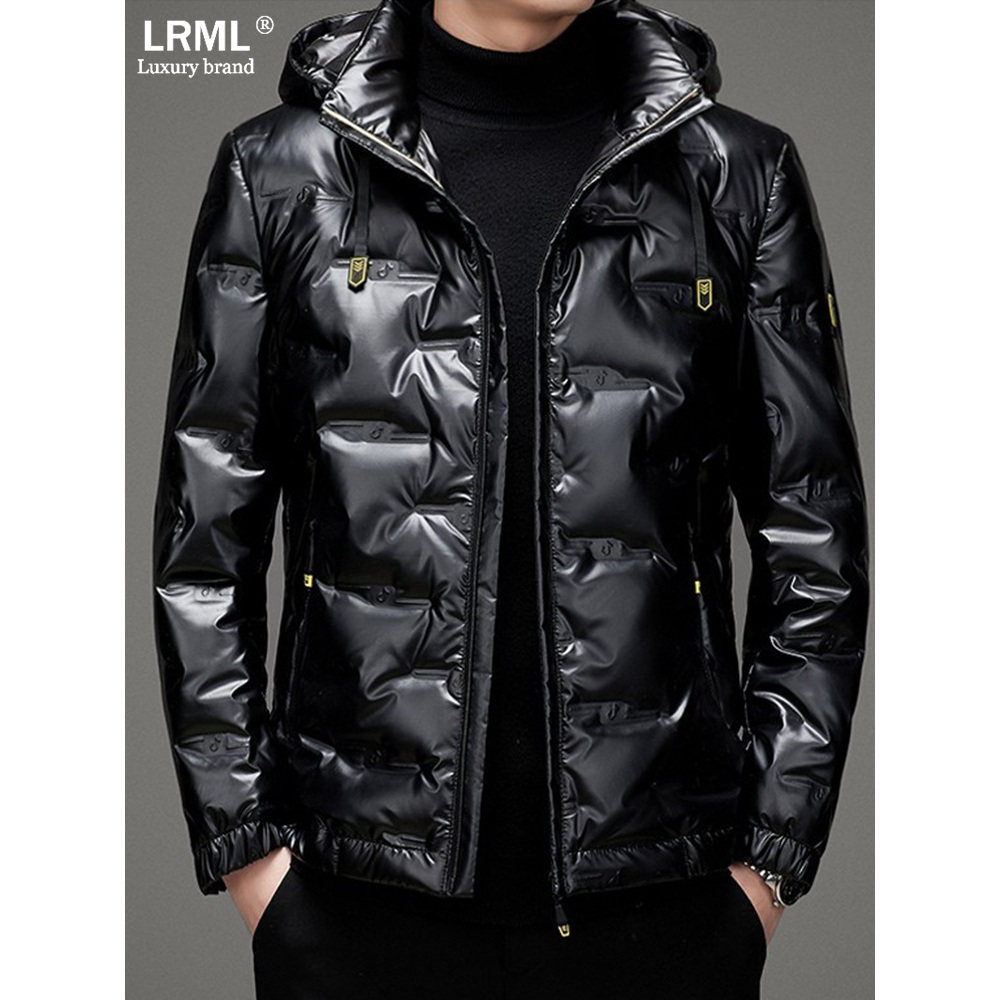 短款羽绒服男2025冬季加厚连帽亮面轻薄保暖宽松休闲百搭潮流外套