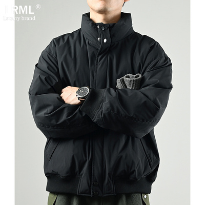 羽绒服男2025秋冬季立领短款黑色加厚保暖外套高级感潮牌面包服