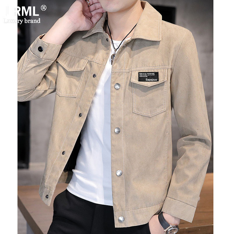 夹克外套男2025新款春秋季高端时尚百搭舒适简约休闲潮流翻领上衣