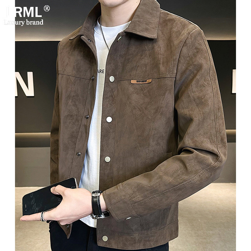 夹克男2025新款秋冬季高端质感休闲时尚百搭舒适翻领修身潮流外套,男装,夹克,淘宝优惠券,粉丝福利购,淘宝优惠卷