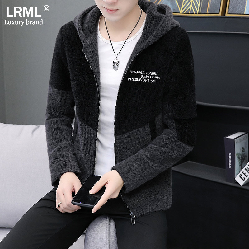 毛呢外套男冬季韩版休闲加厚保暖连帽上衣拼接短款潮流金貂绒夹克,男装,夹克,淘宝优惠券,粉丝福利购,淘宝优惠卷