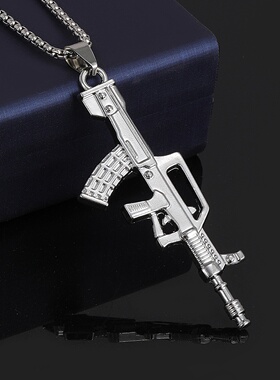 时尚机枪项链嘻哈冲锋枪项链欧美时尚锁骨链亚马逊速卖通ebay爆款