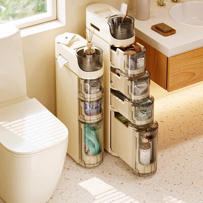 德国进口多功能卫生间夹缝收纳柜