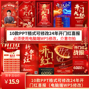 26年开门红喜报可修改PPT战报贺报海报模板素材销售业绩高端捷报