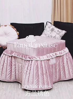 冬季烤火被家用加厚桌子罩套正方形桌罩厚款电炉罩双面加绒烤火罩