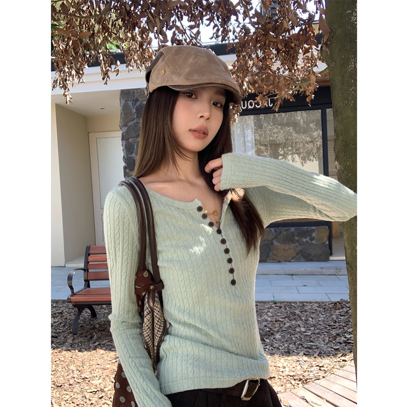 复古法式薄荷绿麻花编织毛衣女秋冬2025新款软糯慵懒风针织衫上衣