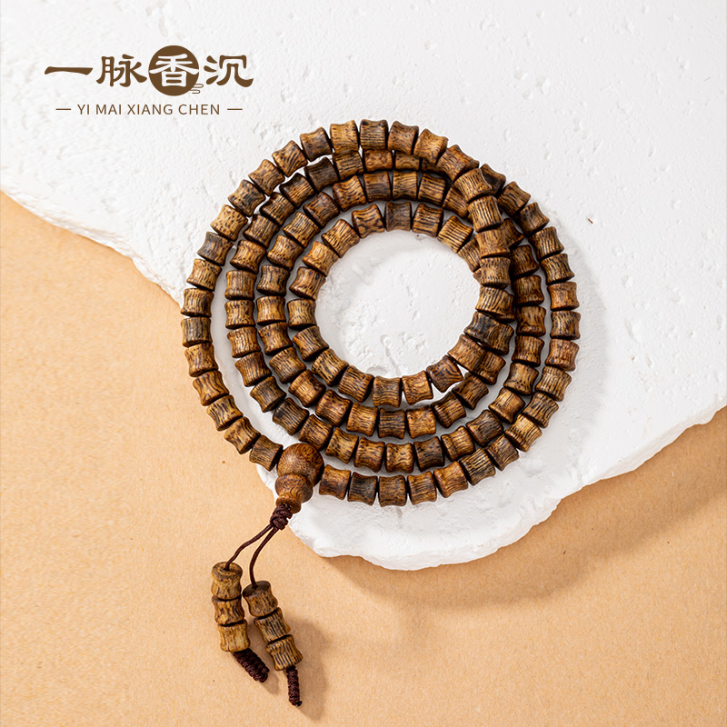 【厦门沉香博物馆】海南莺歌绿棋楠节节高升手链