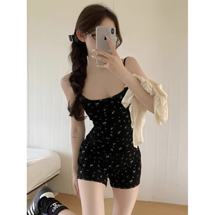 宅家好物店主自留款 纯欲风性感吊带睡衣碎花连体衣带胸垫家居服