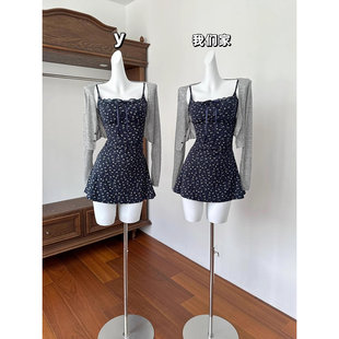 碎花吊带连衣裙两件套裙子2026新款夏季配开衫小个子绝美韩系穿搭