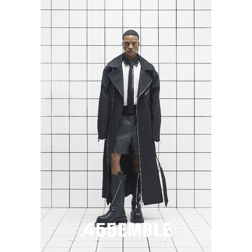 小众设计潮牌解构毛呢外套春秋