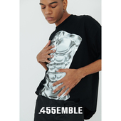 455EMBLE FANTASY RUIN 无性别钢铁肌肉印花重磅短袖 T恤DON