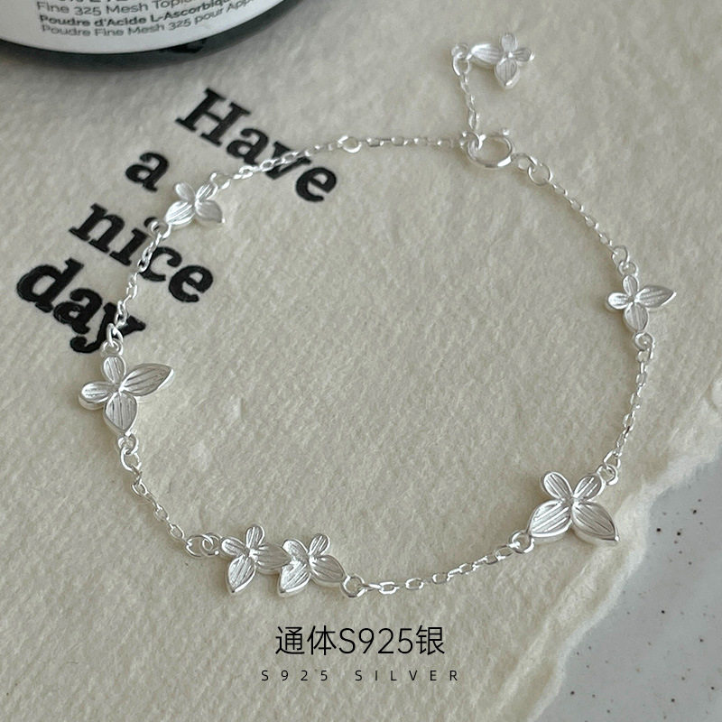 日系topwhits925银森系小清新甜美蝴蝶手链女仙气飘飘温柔气质